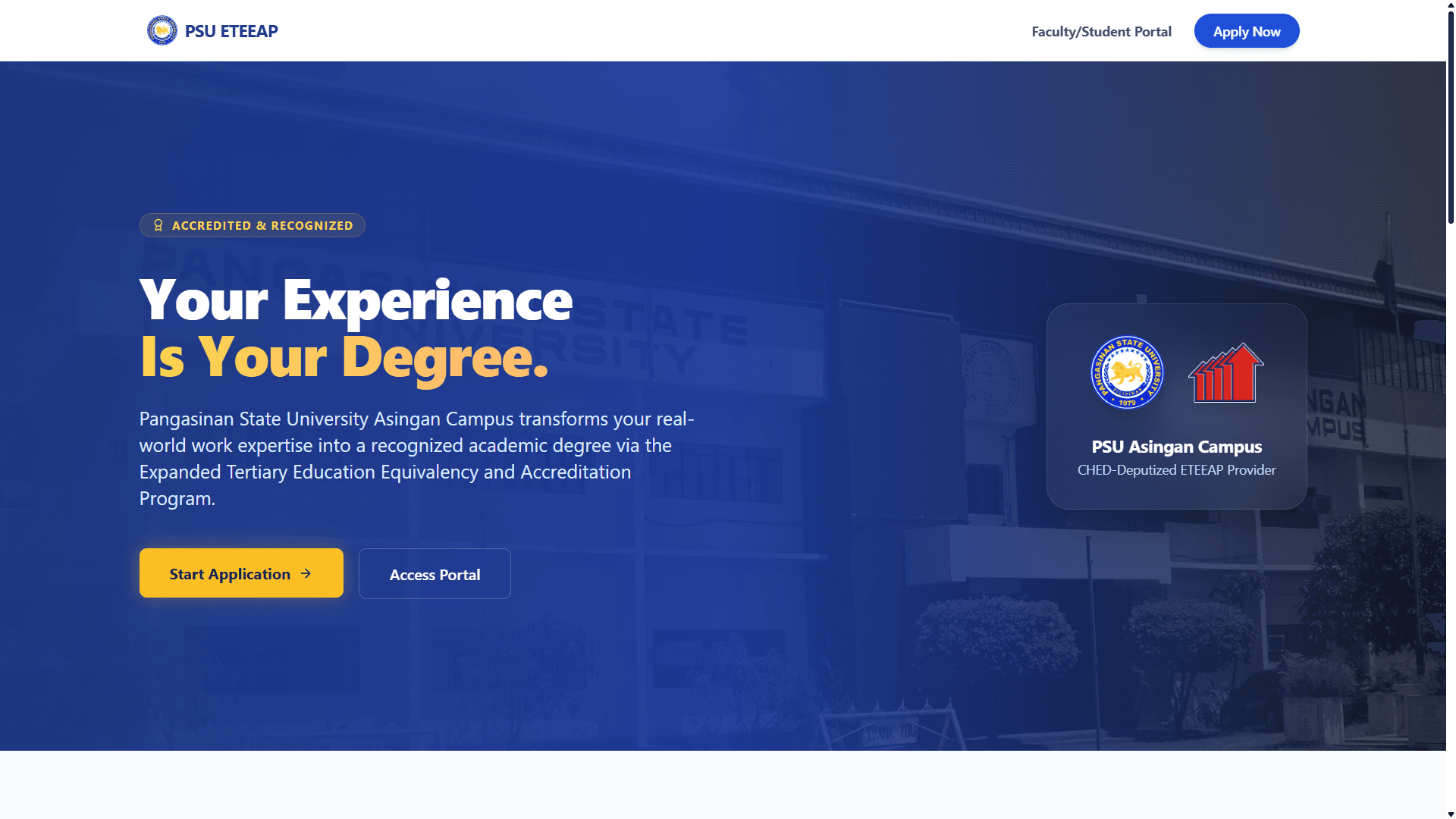 ETEEAP PORTAL screenshot